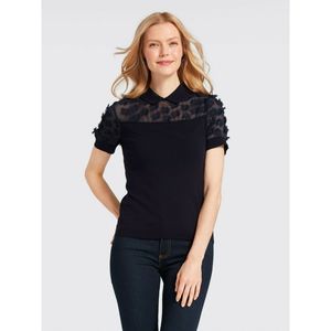 DRAPER JAMES | Collared Fleurette Sweater Blouse